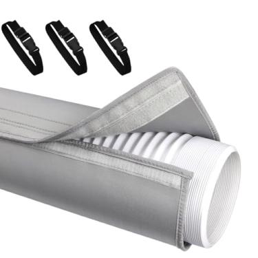 Imagem de Manga De Isolamento Para Mangueira De Ar Condicionado Portátil,Proteção Para Tampa de Ventilação de Mangueira de Ar Condicionado Com 3 Cintas de Fivela - Suprimentos Para Casa Jardim RV Inverno Escrit