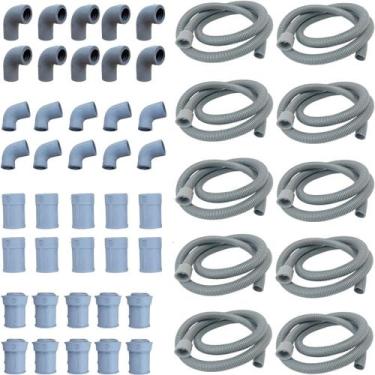 Imagem de Kit 10 Mangueira Saída Universal 5 Bocal Para Lavadora 1,85m - Brazan