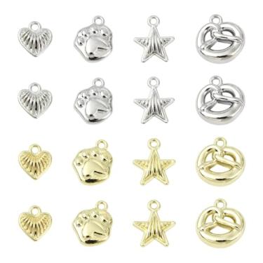 Imagem de UR URLIFEHALL 32 peças, 8 estilos, pingentes com estampa de pata de cachorro, fofo, coração, estrela, pão, pingentes para fazer joias, faça você mesmo, colar e pulseira