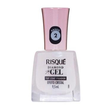 Imagem de Esmalte Risqué Diamond Gel Top Coat Fixador Efeito Cristal 9,5ml