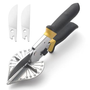 Imagem de RAINHOL Tesoura De Esquadria Para Moldagem, Ferramenta Manual Corte Acabamento, Ângulo Ajustável Madeira, Pvc, Vinil, Calhas, 2 Lâminas Reposição Extras Incluídas