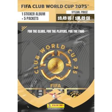 Imagem de Panini Pacote inicial da Copa do Mundo de Clubes da FIFA 2025 – Álbum de Adesivos Oficial + 5 Pacotes – Kit de Álbum Colecionável de Futebol – Conjunto de Adesivos para Copa do Mundo para Crianças e