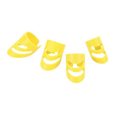 Imagem de Grcfumo 4 PCS Pick de dedo de guitarra, conjunto de acessórios de instrumentos de protetor de ponta dos dedos, proteção de ponta de guitarra cobre as tampas para banjo de baixo (Yellow)
