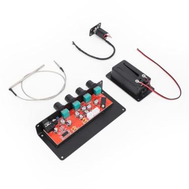 Imagem de SPYMINNPOO Kit de Captação Piezo Silencioso, Monitoramento de Fones de Ouvido EQ Controle de Atraso Integrado para Guitarristas de Guitarra