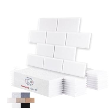 Imagem de Woven Sound Painéis de tijolo acústico sem costura visual, alta densidade, amortecimento de som, bloqueador de ruído decorativo azulejos de parede de feltro para tetos, escritório em casa e sala de