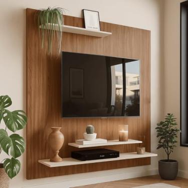 Imagem de Painel Chicago para TV até 65 polegadas Marrom Freijó com Prateleiras