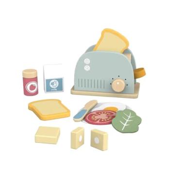 Imagem de Tooky Toy Brinquedo Educativo Madeira Conjunto Torradeira 13 Peças