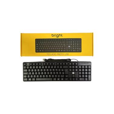 Imagem de Teclado com Fio USB Bright, preto, padrão Abnt2 - 0014