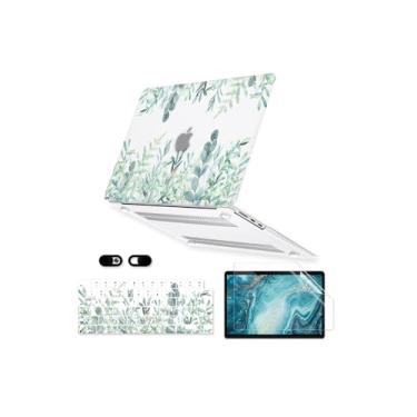 Imagem de Capa para MacBook Pro 13 polegadas A1502/A1425, versão 2012-2015 com tela Retina (sem CD-ROM), capa rígida de plástico transparente 5 em 1, capa de teclado, protetor de tela e capa para webcam