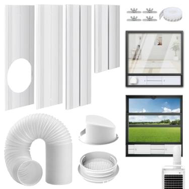 Imagem de O kit de ventilação de janela CA portátil da Yipoch inclui mangueira de exaustão de 2 m, capa de chuva impermeável de 15 cm e filtro de acoplador 4 em 1, kit de vedação de janela de ar condicionado