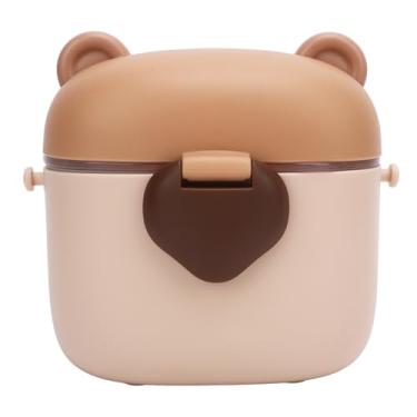 Imagem de Asixxsix Dispensador de fórmula para bebês, recipiente de fórmula para viagem, dispensador de leite em pó portátil com vedação multifuncional para leite em pó, lanches, doces (Marrom)