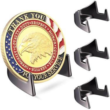 Imagem de Yaocom Suporte de exibição de moedas de desafio militar de 2,5 cm para colecionadores veteranos, serve para moedas de 3,5 cm ou mais, relógios de bolso e medalhas