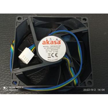 Imagem de 5x Ventoinha 80x80x25mm 12v 0,18amp 4 Fios Rolamento Akasa