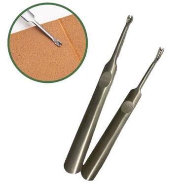 Imagem de Desquinador Frisador Couro Ferramenta Aço Entalhe 95 e 115mm - lanmax