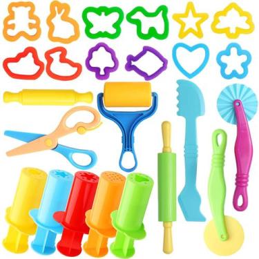 Imagem de Conjunto de ferramentas Playdough iShyan de 24 peças para crianças com