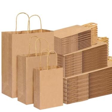 Imagem de Sacos de papel OUTXED Brown Kraft Paper Sacos de presente 180 unidades