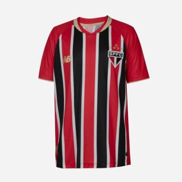 Imagem de Camisa Juvenil Nb Torcedor Away Spfc 2025 C/P, Juvenil, Vermelho/Branco/Preto, 12