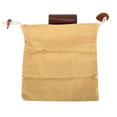 Imagem de Bolsa de lona de couro para forrageamento durável dobrável cinto saco de colheita de frutas para acampamento coleta de frutas (Cáqui)