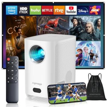 Imagem de Projetor Bluetooth WiFi 1080P nativo – Mini projetor portátil de filmes ao ar livre de 15.000 lúmens com foco elétrico, compatível com TV Stick, HDMI, USB, Android