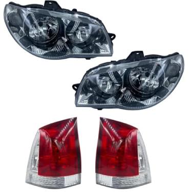 Imagem de Kit Farol Palio G3 Mascara Cromada Aro Preto + Lanterna Rubi 04 A 15