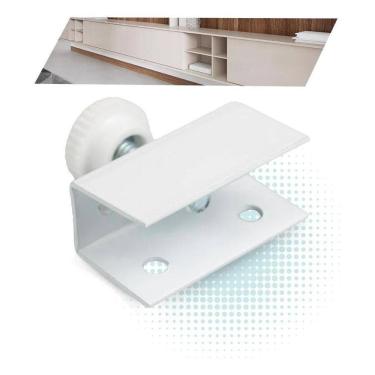 Imagem de Sapata Pé Regulável 1/4 Branca Chapa U Para Mdf 15Mm - 4Un