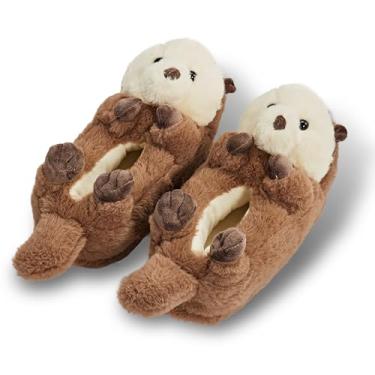 Imagem de ooohyeah Pantufas De Lontra Engraçadas E Felpudas Para Crianças, Sapatos Fofos Antiderrapantes O Inverno, Quentes, Meninos Meninas, Abe, Tamanho Calçado 1-4
