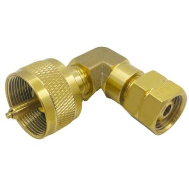 Imagem de MENSI Adaptador de cotovelo para queimador de ervas daninhas de propano com encaixe de 0,5 kg e rosca esquerda G3/20.3 cm-19 converte tocha em gancho pequena garrafa de propano ou garrafa Mapp
