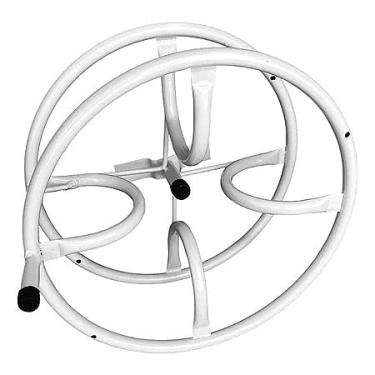 Imagem de Suporte Mangueira De Jardim, Enrolador Suporte Giratorio Circular De Enrolar Mangueira Jardim Até 30 Metros Aço Reforçado(BRANCO)