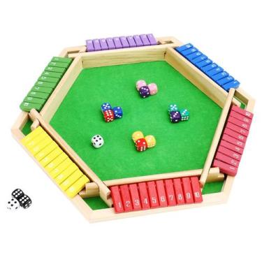 Imagem de Tabuleiro de madeira Shut The Box Game Guiqulai para 6 jogadores