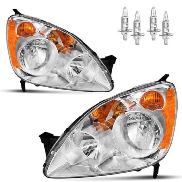 Imagem de Vizotae Conjunto de faróis para Honda CR-V 2005 2006 de substituição de farol de halogênio esportivo de 4 portas, farol alto/baixo com lâmpadas, lado do motorista e do passageiro