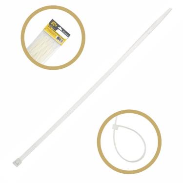 Imagem de Abraçadeira Presilha Enforca Gato 200x2,5mm Branca 100 Unidades 