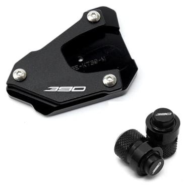 Imagem de Tampas de pneu de almofada de extensão de suporte lateral de motocicleta compatíveis com 390 250 Adventure 390ADV 2020-2024 250ADV 390 250 ADV CNC (Conjunto preto 250)