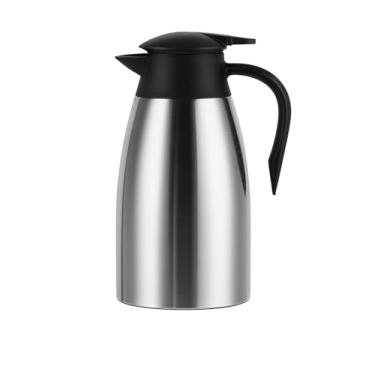 Imagem de Garrafa térmica de café 1,5 L – Servidor de bebidas isolado de aço inoxidável de parede dupla mantém as bebidas quentes 12 horas ou frias 24 horas – cafeteira à prova de vazamento para casa