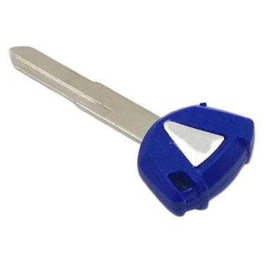 Imagem de BYYINGSUS Chave em branco para motocicleta com lâmina não cortada compatível com Z650 Z750 Z800 Z900 Z1000 Z1000SX Z250 Z300 Z400 ZX6R ZX10R (azul)