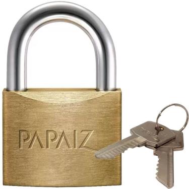 Imagem de Cadeado De Latão Com 2 Chaves Cr40 - 0100400cx - Papaiz Cadeado Latao C-2chaves Cr-40mm Papaiz