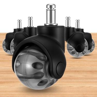 Imagem de Rodas de rodízio para cadeira de escritório 5 cm 907 kg com capacidade universal conjunto de 5