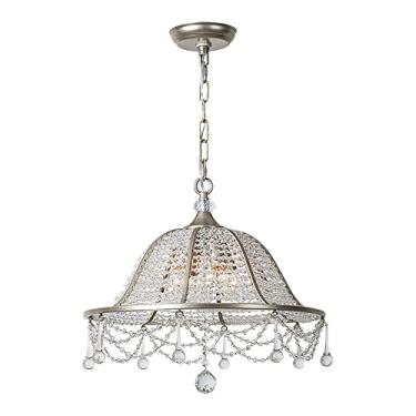 Imagem de Lustres de cristal de luxo, lustre suspenso de metal vintage E14, luminária pendente de cristal, luminária ajustável para sala de estar, decoração de hall de entrada, luz suspensa de teto H1