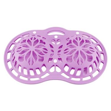 Imagem de Luqeeg Sacos de Silicone para Lingerie com Botões de Pressão, Bolsa para Lavar Roupa Íntima, Protetor de Sutiã Portátil para Secadora para Máquina de Lavar e Secar Roupa (Roxo)