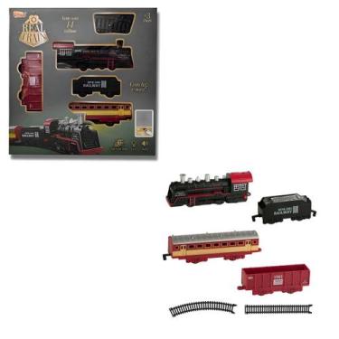 Imagem de Trem super trilho locomotiva real train com luz e som 97 cm trilho- zo