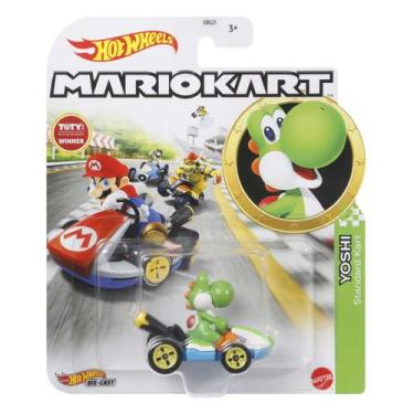 Imagem de Carrinho hot wheels mario kart yoshi - mattel glp38/gbg25