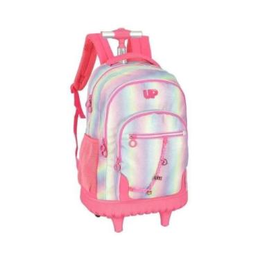 Imagem de Mochila de Rodinhas Escolar Alça Resistente para Costas - UP4YOU, Pink