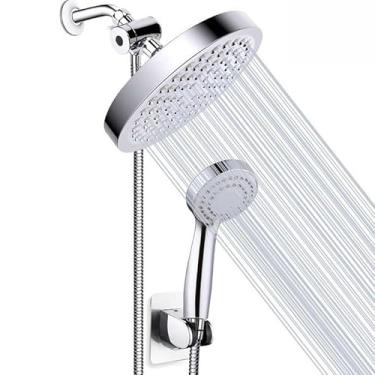 Imagem de Chuveiro Manual de Parede com Desviador - kit completo para banheiro ajuste de fluxo(Pr...