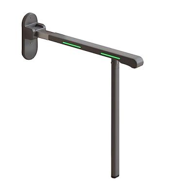 Imagem de GeRRiT Barra de apoio de vaso sanitário dobrável, barra de apoio dobrável para banheiro, corrimãos de parede com pernas, suporte de segurança de vaso sanitário montado na parede para idosos