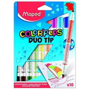Imagem de Caneta Hidrografica Color Peps Duo Tip Estojo 10 Cores - Maped