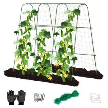 Imagem de Treliça em arco de jardim de lalahoni, 165x165 cm com rede