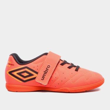 Imagem de Chuteira Futsal Infantil Umbro Neo Striker, Rosa, Preto, 28