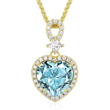 Imagem de KRZ Colar de coração para mulheres, prata esterlina 925 com joias banhadas a ouro para esposa, aniversário, Natal, presente de aniversário para esposa, namorada, mãe, presente de Dia das Mães, Banhado