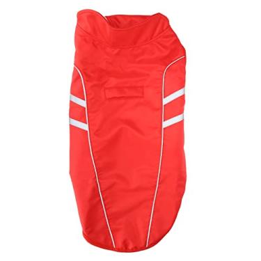 Imagem de Pilipane Colete refletor para cães ajustável de alta visibilidade vestuário de segurança para caminhadas ao ar livre vermelho (G)