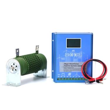 Imagem de AISINILALAO Controlador de Carga Híbrido Solar Eólico MPPT 12000W com Carga de Desvio para Sistema Solar Eólico 12V 24V 48V Regulador Automático para Gerador de Turbina Eólica (Azul),220v