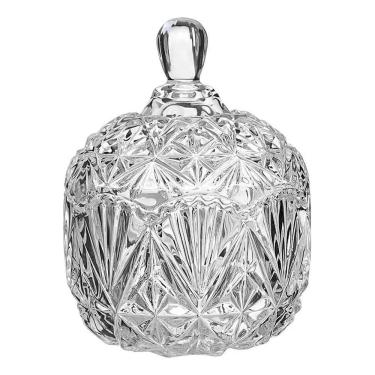 Imagem de 2X Bomboniere De Vidro Relevo Tampa Cristal Isabela Hauskraf